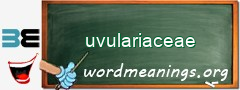 WordMeaning blackboard for uvulariaceae